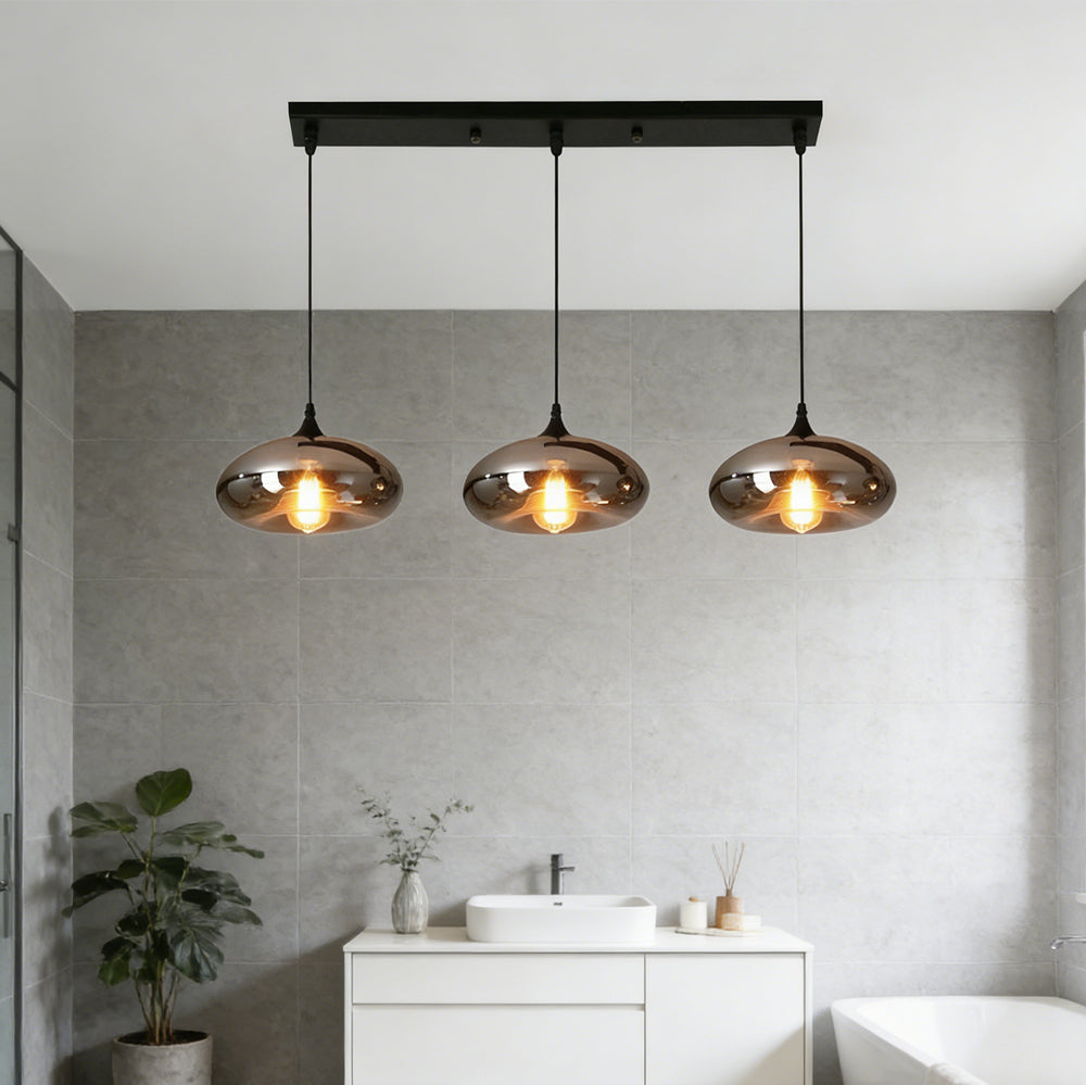 Pendant Light Glass Adjustable 11 in Indoor Dining Room Kitchen Island Ceiling Lamp | Thomler