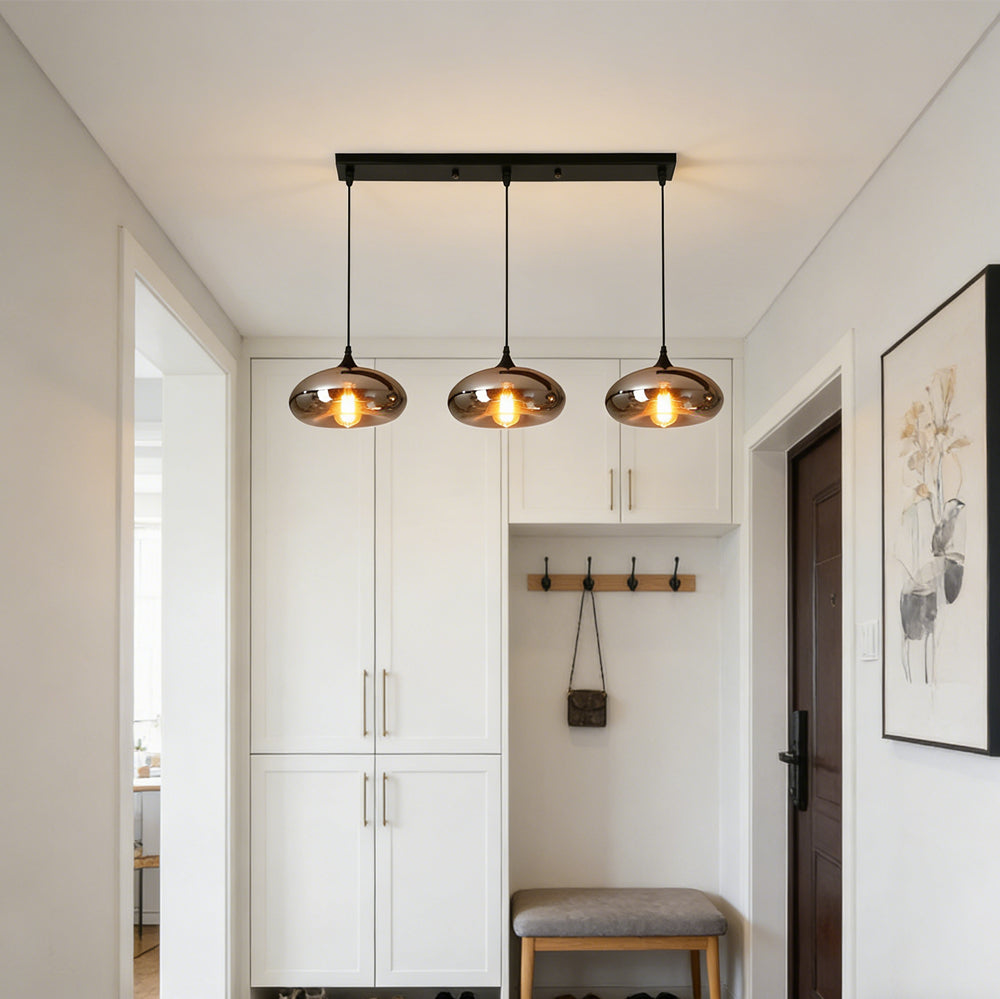Pendant Light Glass Adjustable 11 in Indoor Dining Room Kitchen Island Ceiling Lamp | Thomler