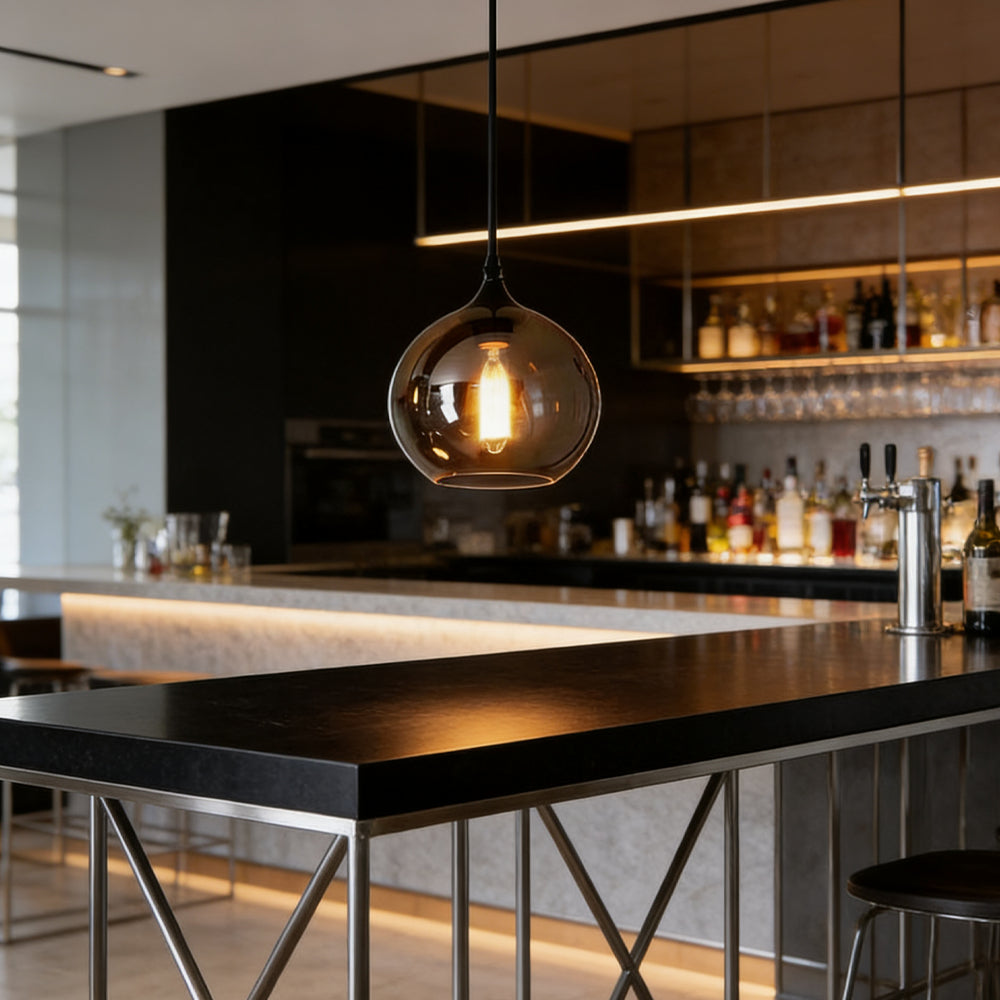 Pendant Light Glass Adjustable 11 in Indoor Dining Room Kitchen Island Ceiling Lamp | Thomler