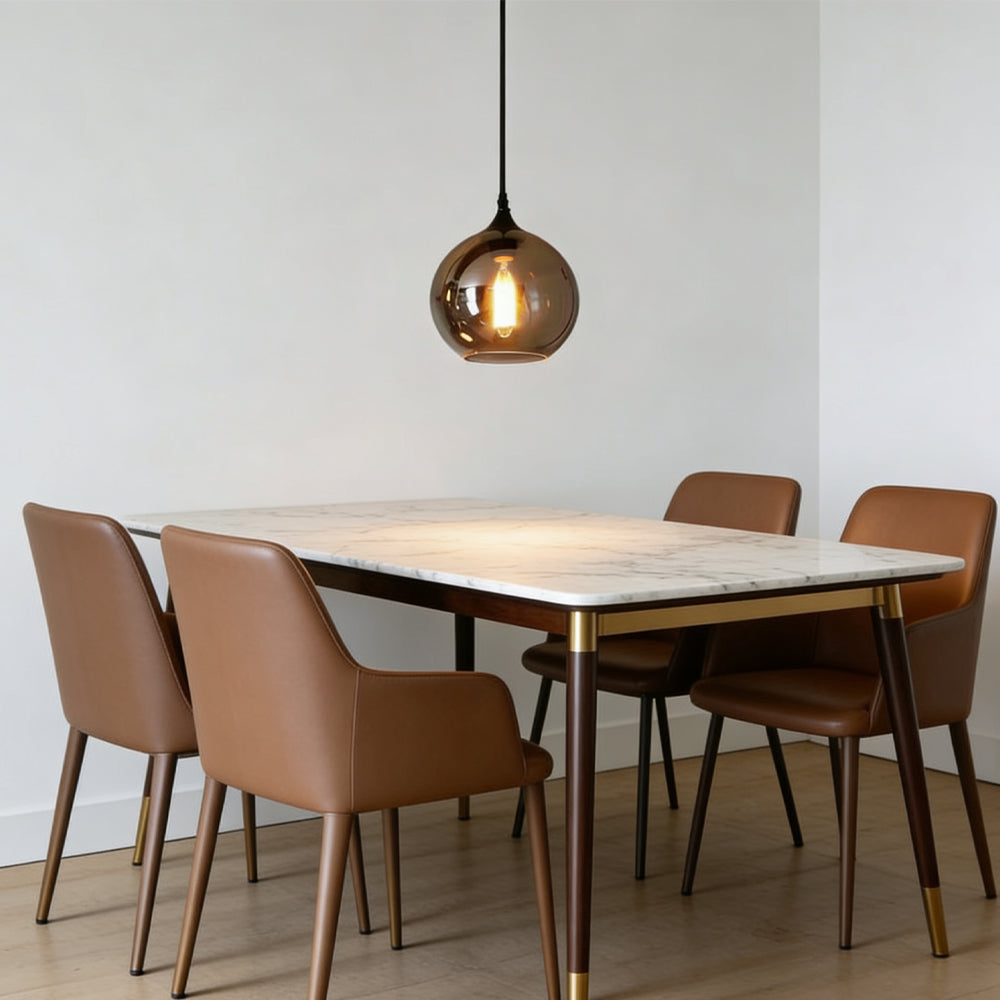 Pendant Light Glass Adjustable 11 in Indoor Dining Room Kitchen Island Ceiling Lamp | Thomler