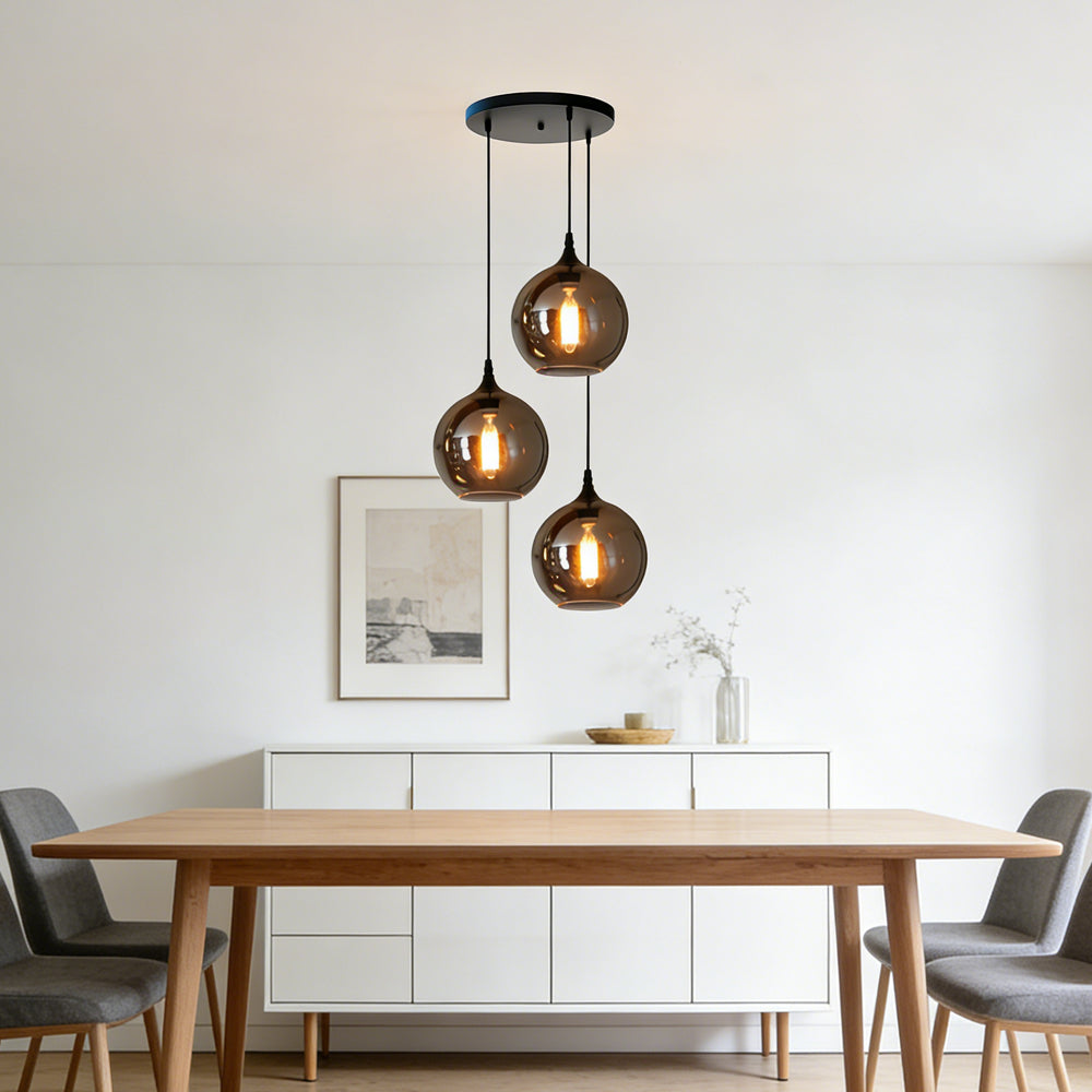 Pendant Light Glass Adjustable 11 in Indoor Dining Room Kitchen Island Ceiling Lamp | Thomler