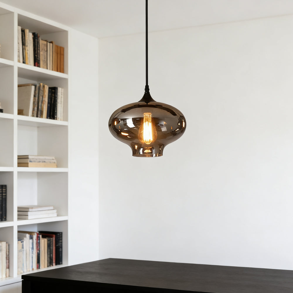 Pendant Light Glass Adjustable 11 in Indoor Dining Room Kitchen Island Ceiling Lamp | Thomler