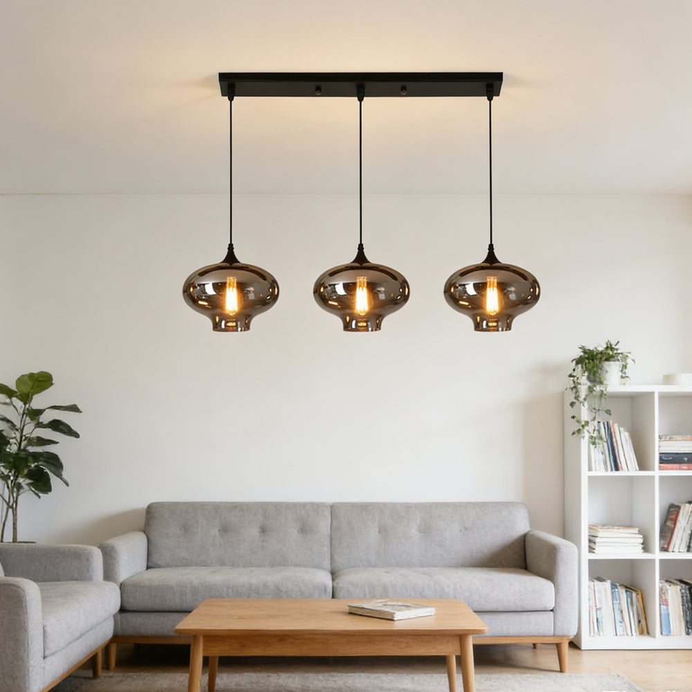 Pendant Light Glass Adjustable 11 in Indoor Dining Room Kitchen Island Ceiling Lamp | Thomler