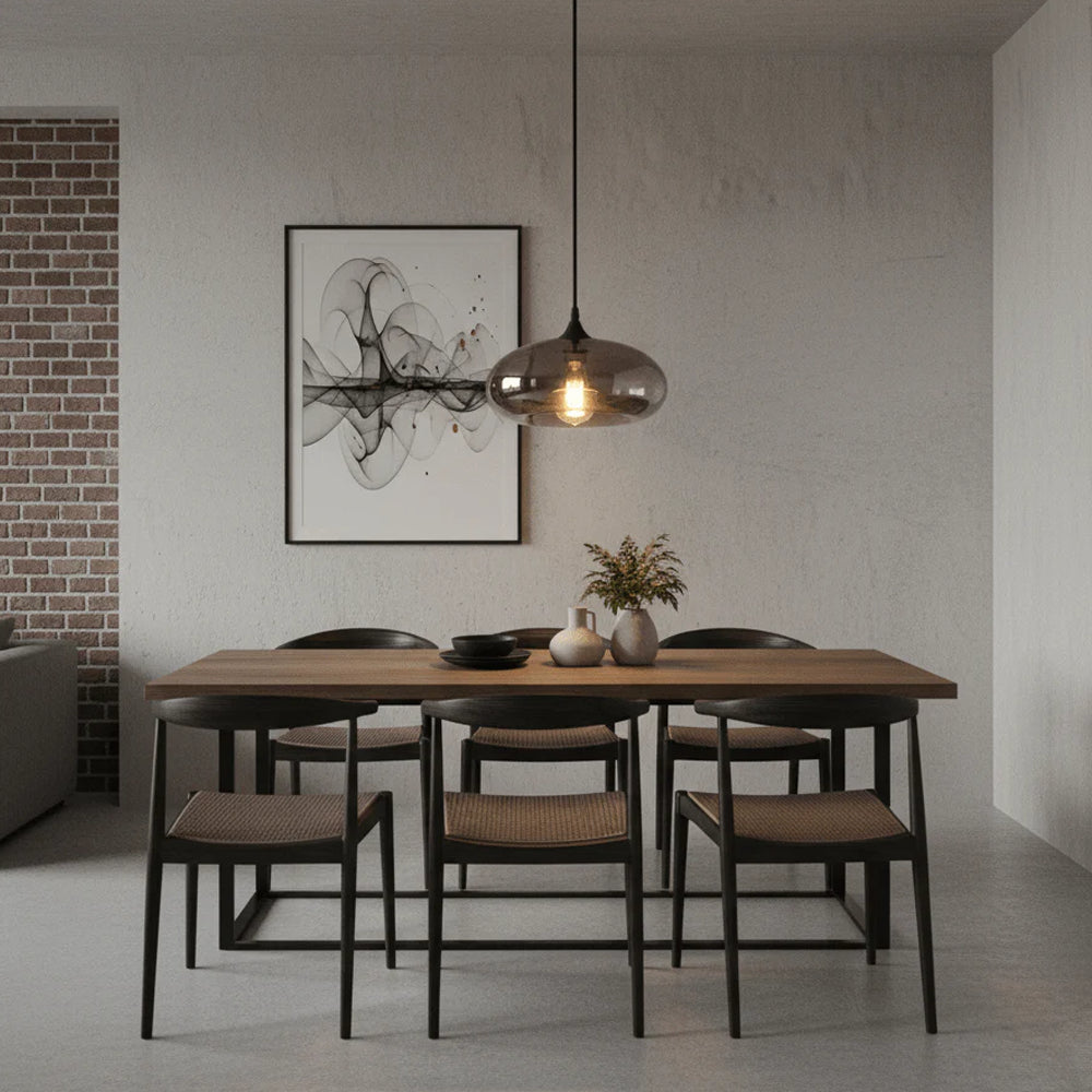 Pendant Light Glass Adjustable 11 in Indoor Dining Room Kitchen Island Ceiling Lamp | Thomler