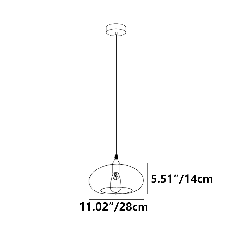 Pendant Light Glass Adjustable 11 in Indoor Dining Room Kitchen Island Ceiling Lamp | Thomler
