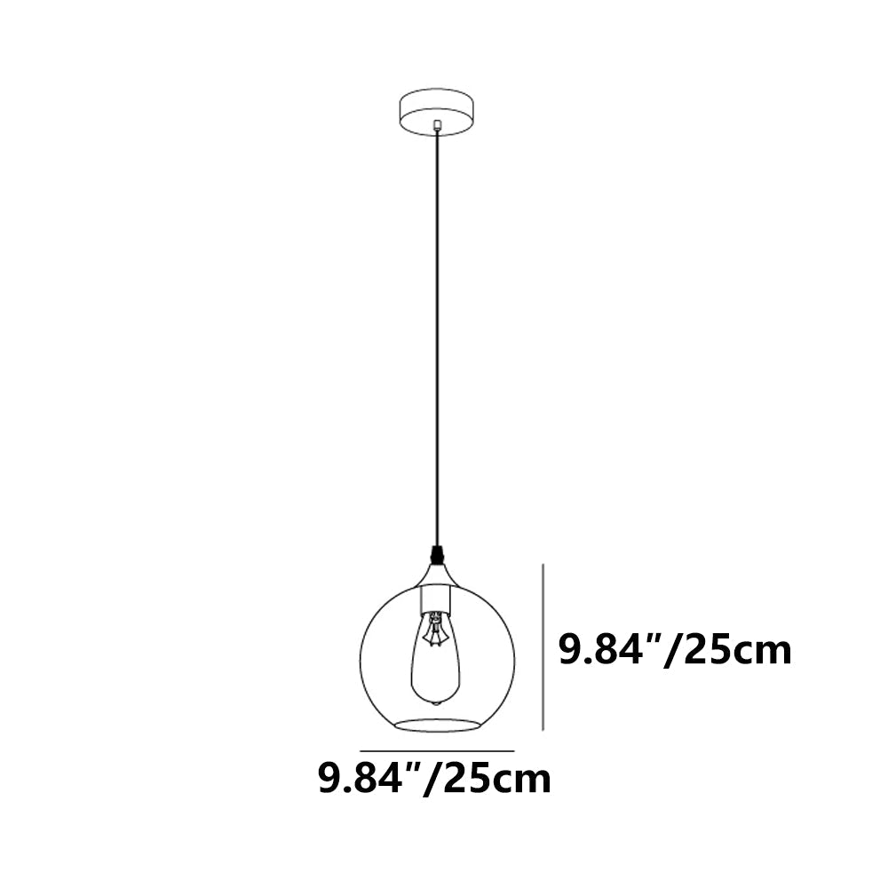 Pendant Light Glass Adjustable 11 in Indoor Dining Room Kitchen Island Ceiling Lamp | Thomler