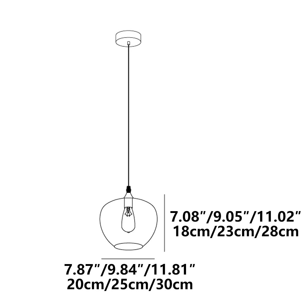 Pendant Light Glass Adjustable 11 in Indoor Dining Room Kitchen Island Ceiling Lamp | Thomler