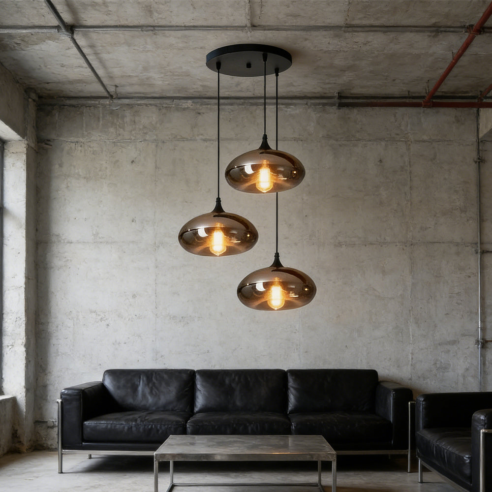 Pendant Light Glass Adjustable 11 in Indoor Dining Room Kitchen Island Ceiling Lamp | Thomler