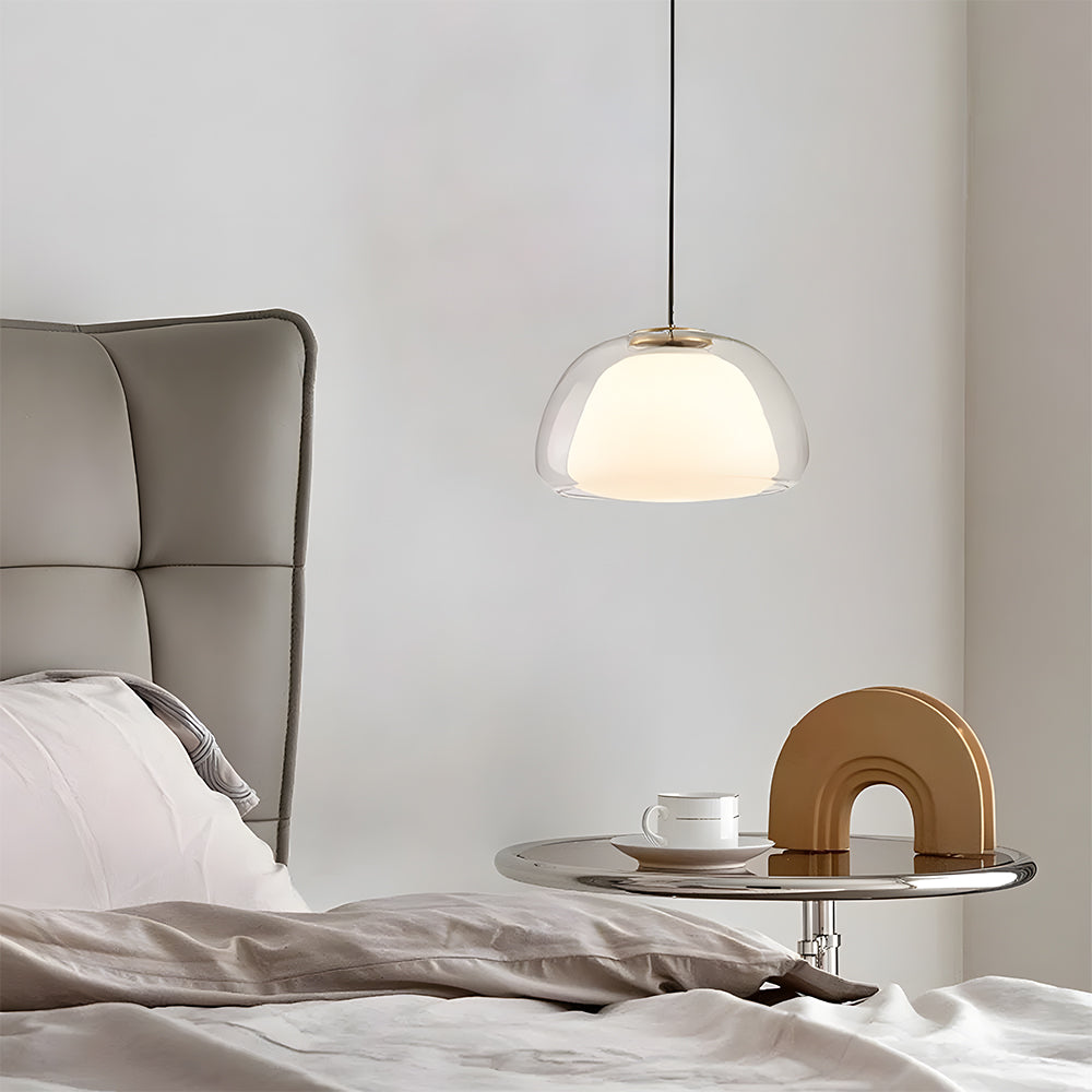 Pendant Light Glass 25.0 cm 39.0 cm White Dining Room Hanging Ceiling Lamp Modern Jelly Texture E27 Kitchen Island | Thomler