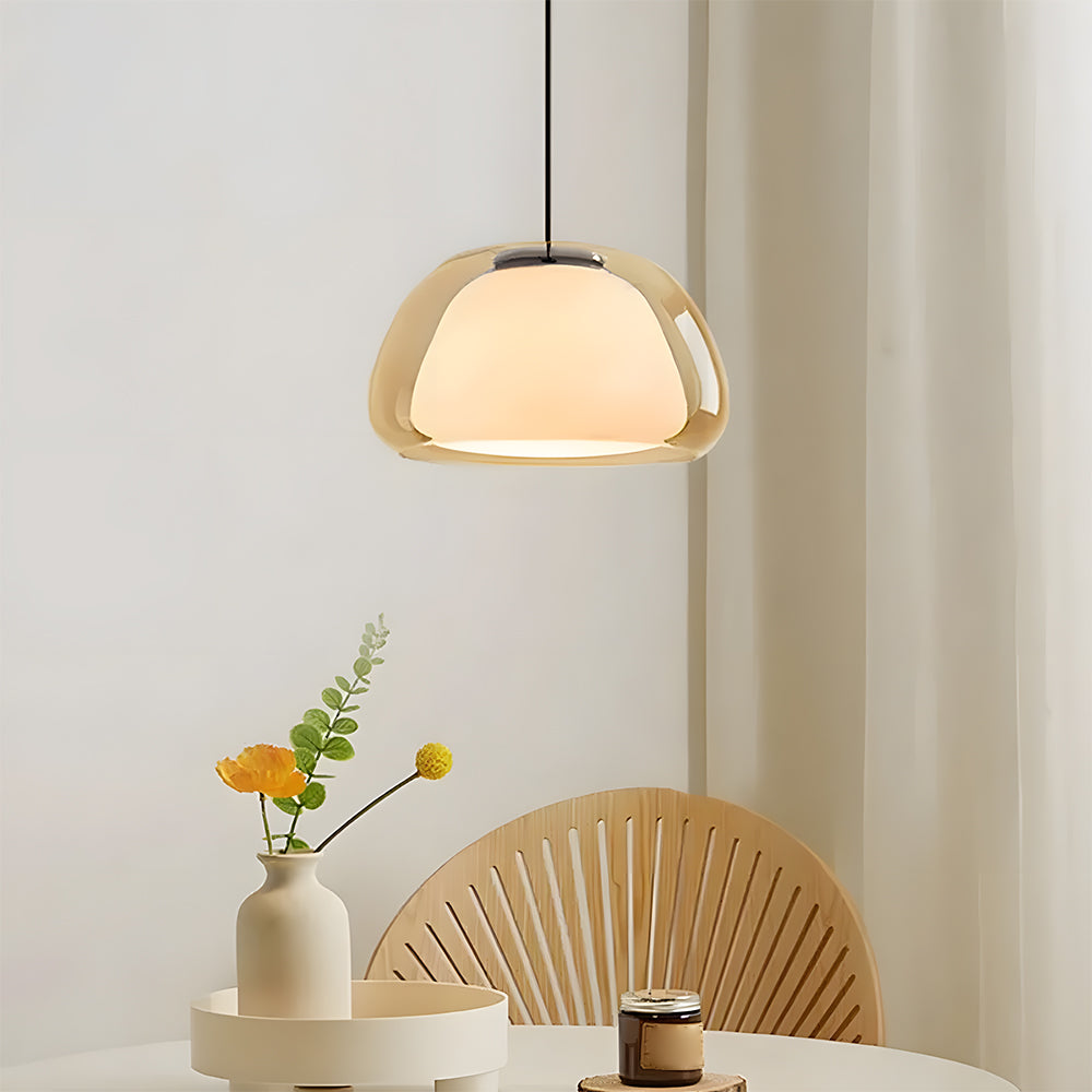 Pendant Light Glass 25.0 cm 39.0 cm White Dining Room Hanging Ceiling Lamp Modern Jelly Texture E27 Kitchen Island | Thomler