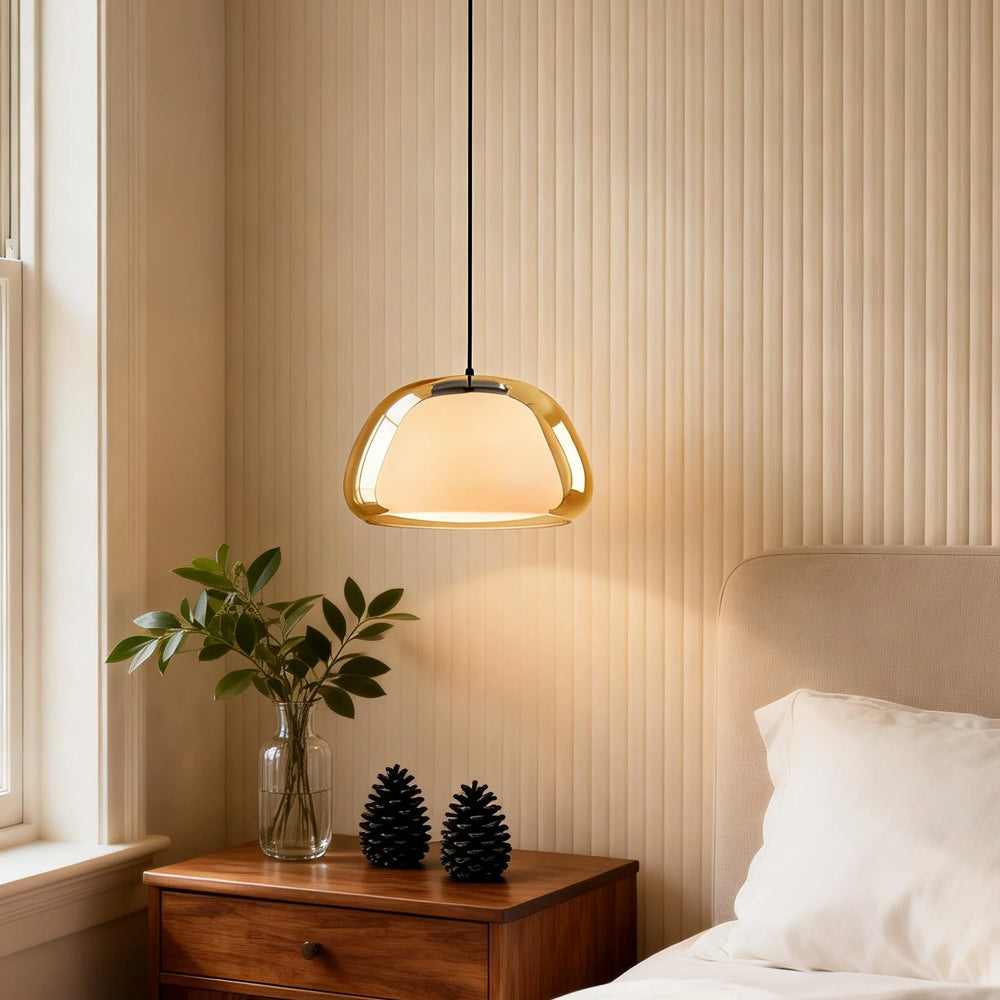 Pendant Light Glass 25.0 cm 39.0 cm White Dining Room Hanging Ceiling Lamp Modern Jelly Texture E27 Kitchen Island | Thomler