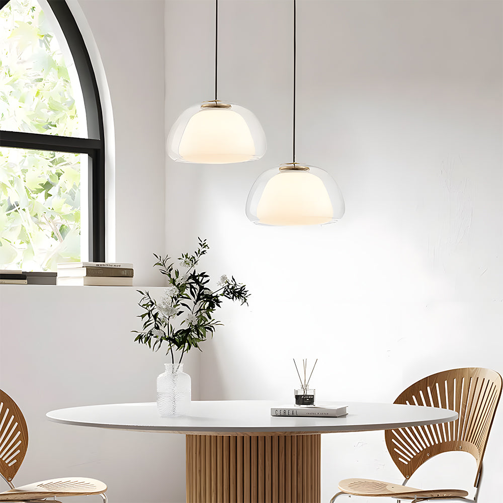 Pendant Light Glass 25.0 cm 39.0 cm White Dining Room Hanging Ceiling Lamp Modern Jelly Texture E27 Kitchen Island | Thomler