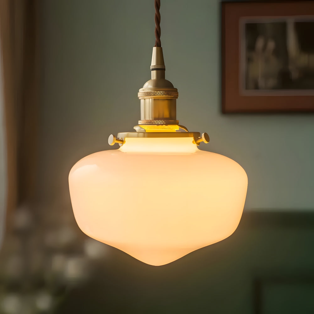 Pendant Light Glass 6.7 in Indoor Dining Room Living Room Hallway Lantern Style Adjustable Hanging | Thomler