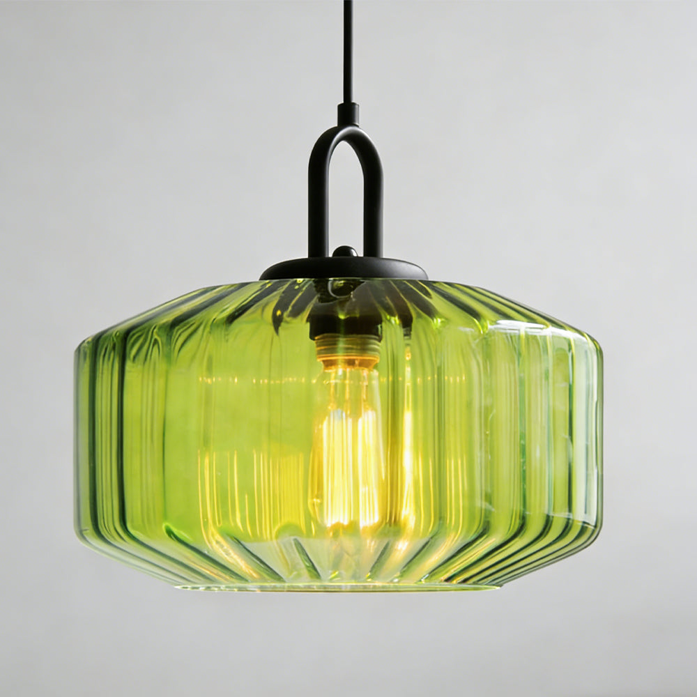 Pendant Light Hand Blown Glass 28.0 cm Green Dining Room Vintage Hanging Ceiling Lamp Minimalist LED Kitchen Island | Thomler