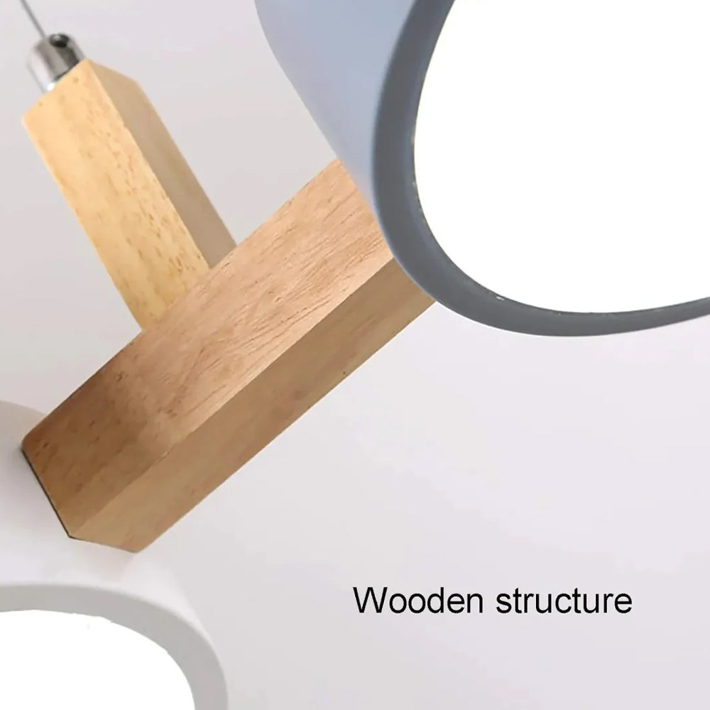 Pendant Light Iron Acrylic Wood Ø 77.0 cm Triple Dining Room Kitchen Island Hanging Ceiling Lamp Minimalist LED | Thomler