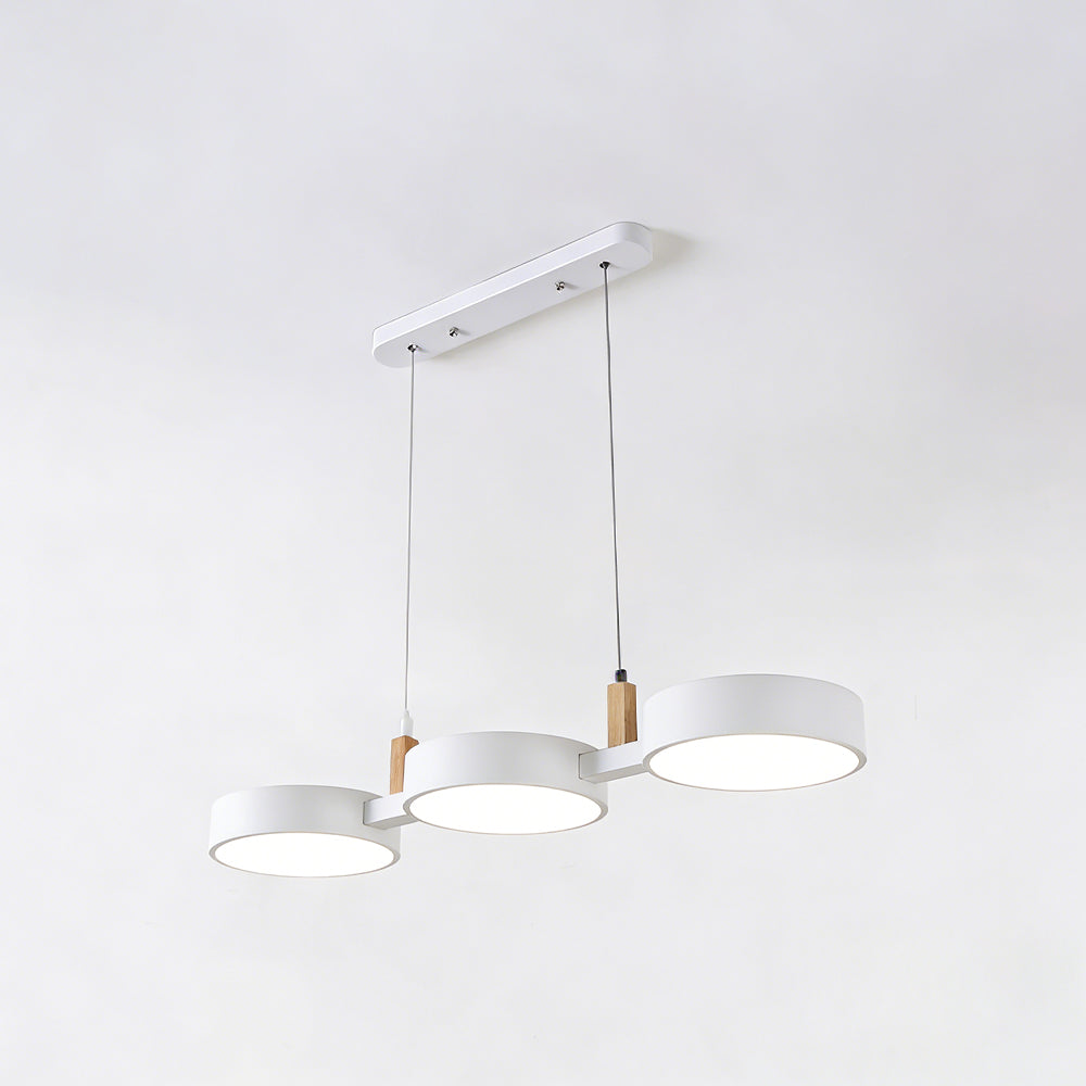 Pendant Light Iron Wood 77.0 cm Triple Shade Dining Room Kitchen Island Hanging Ceiling Lamp Minimalist LED | Thomler