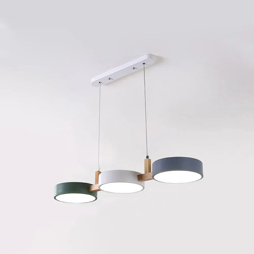 Pendant Light Iron Acrylic Wood Ø 77.0 cm Dining Room Kitchen Island Triple Hanging Ceiling Lamp Minimalist LED | Thomler