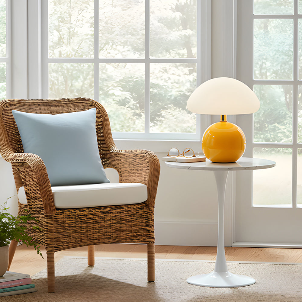 Table Lamp Ceramic 8.7 in LED Mushroom Shape 24W Indoor Bedside Desk Living Room | Thomler