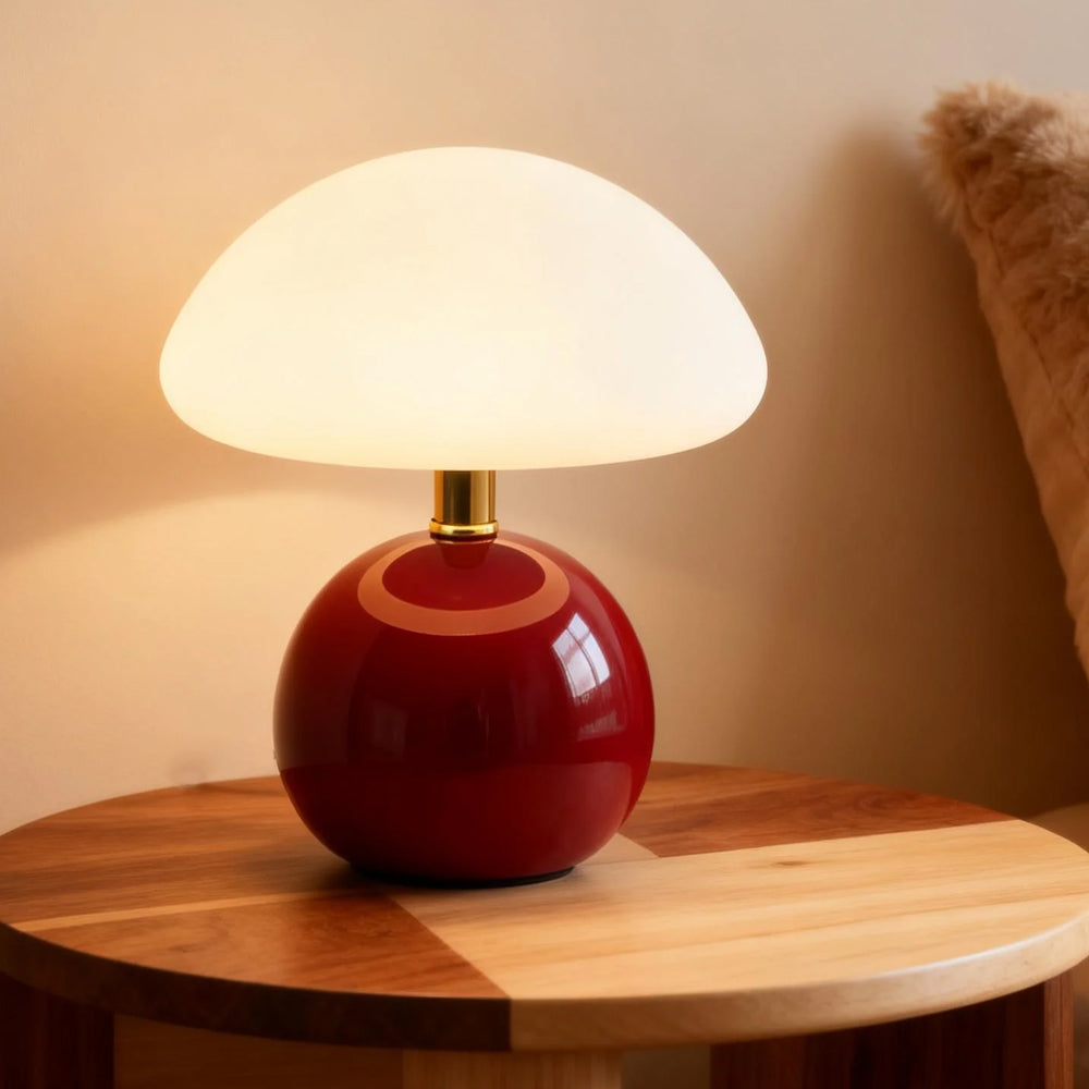 Table Lamp Ceramic 8.7 in LED Mushroom Shape 24W Indoor Bedside Desk Living Room | Thomler