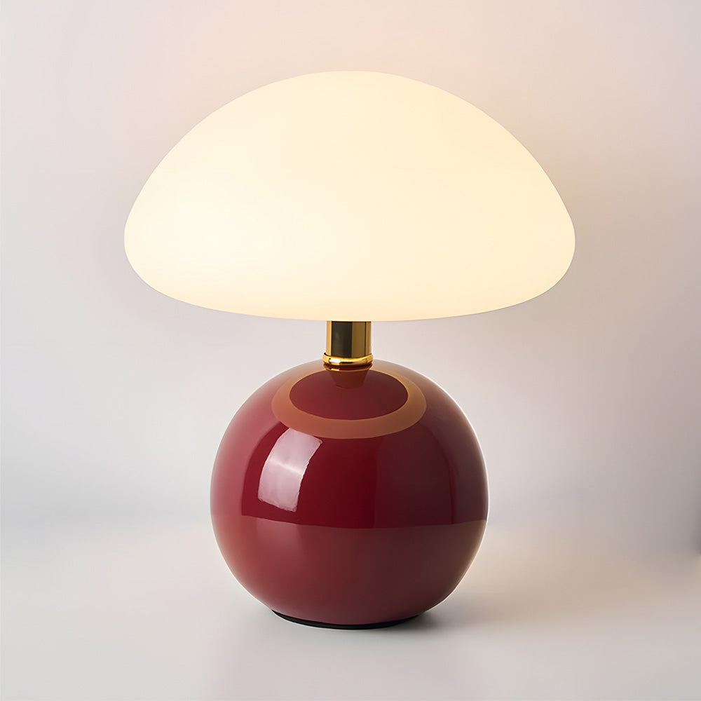 Table Lamp Ceramic 8.7 in LED Mushroom Shape 24W Indoor Bedside Desk Living Room | Thomler