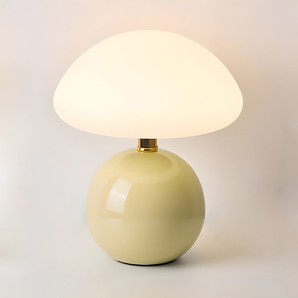 Table Lamp Ceramic 8.7 in LED Mushroom Shape 24W Indoor Bedside Desk Living Room | Thomler