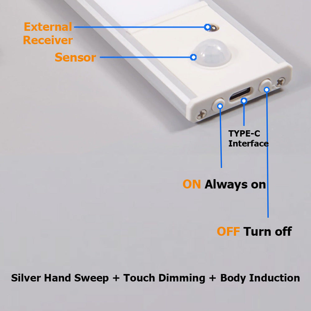 Wall Light Iron 7.9 in Rechargeable Battery Operated Indoor LED Under Cabinet Lighting Hallway Bedroom Kitchen Wireless | Thomler