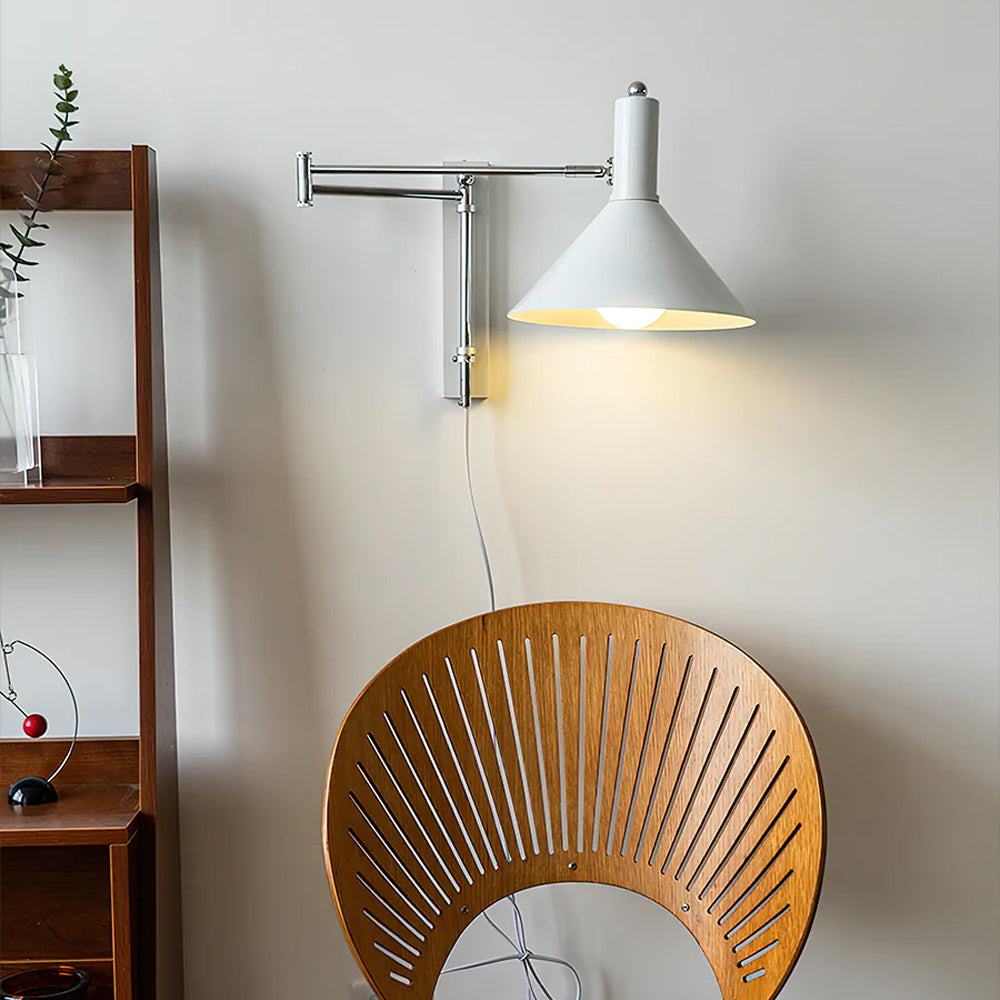 Wall Lamp Metal 26.0 cm Red Adjustable Bedroom Reading Living Room Swivel Bedside Task Light E27 Indoor | Thomler