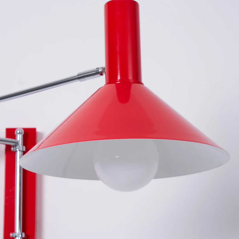Wall Lamp Metal 26.0 cm Red Adjustable Bedroom Reading Living Room Swivel Bedside Task Light E27 Indoor | Thomler