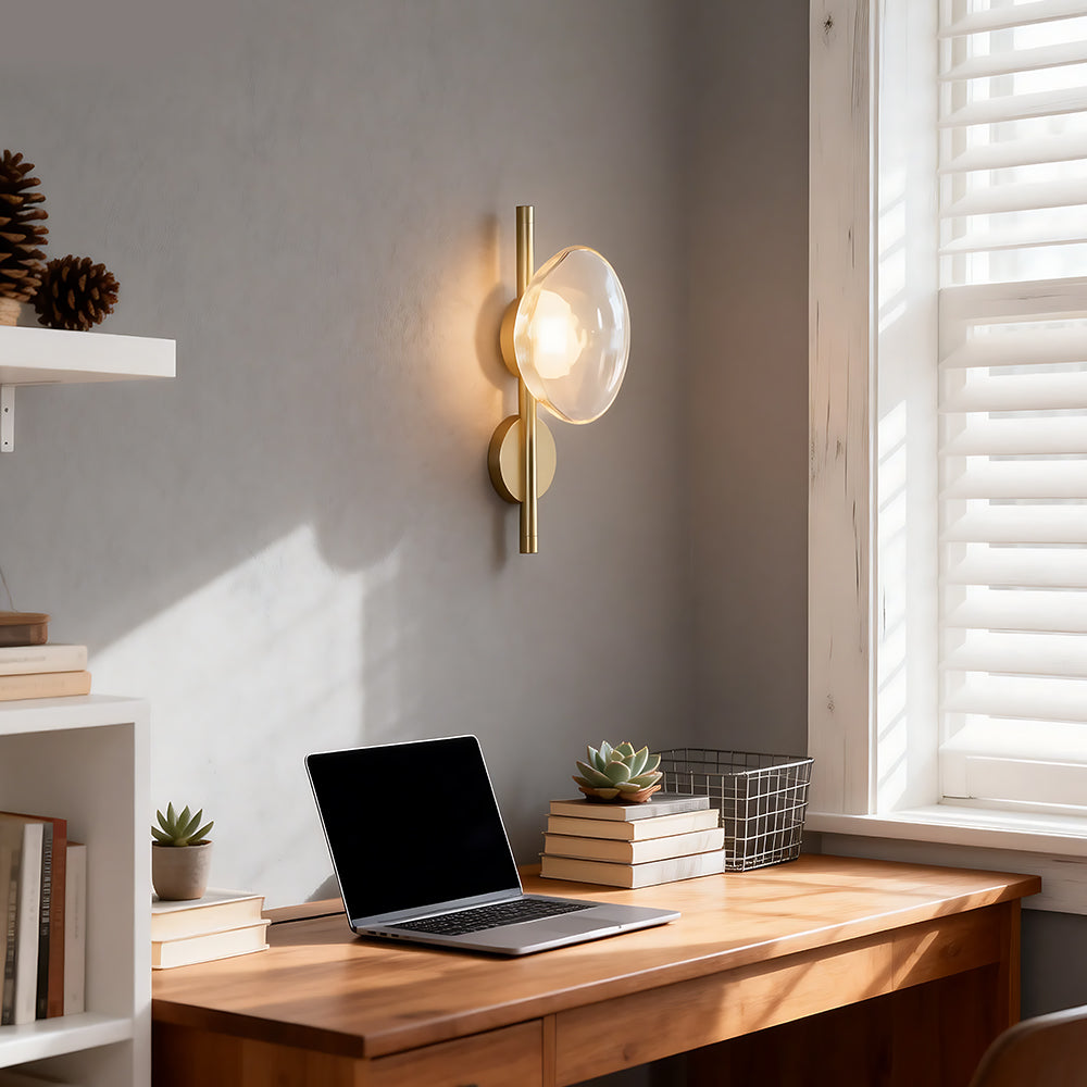 Wall Light Glass 7.9 in Soft Glow Indoor Bedroom Hallway Living Room Ambient Lighting | Thomler