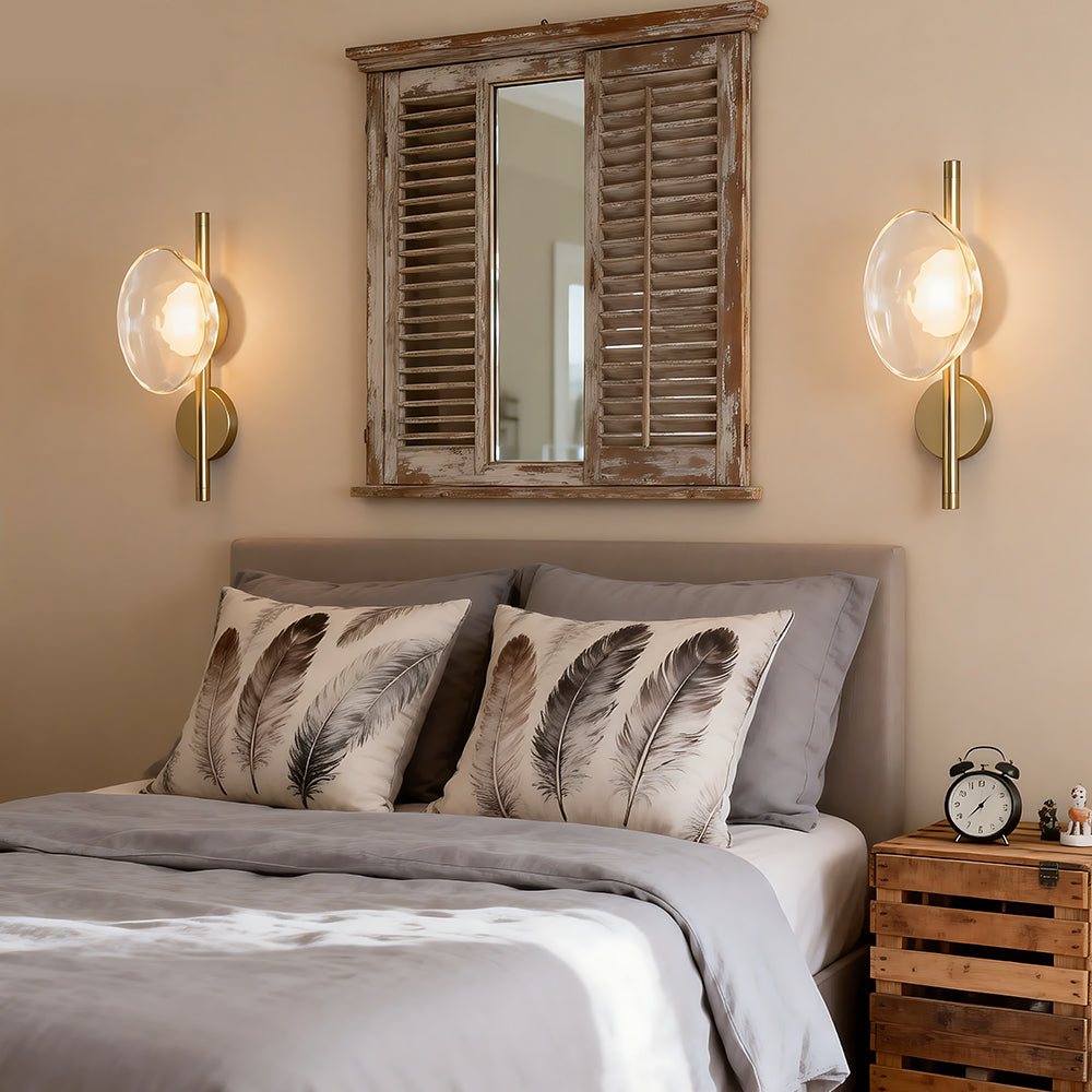 Wall Light Glass 7.9 in Soft Glow Indoor Bedroom Hallway Living Room Ambient Lighting | Thomler