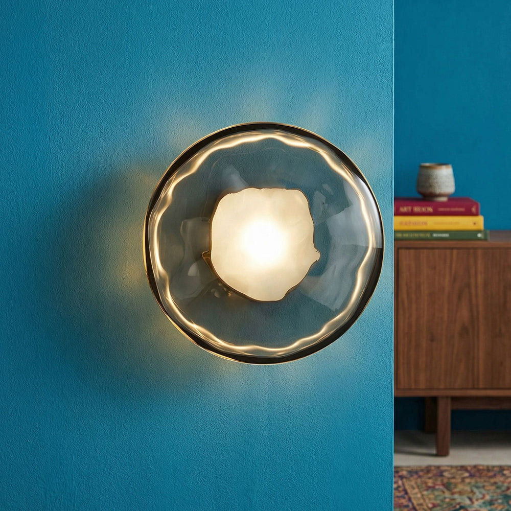 Wall Light Glass 7.9 in Soft Glow Indoor Bedroom Hallway Living Room Ambient Lighting | Thomler