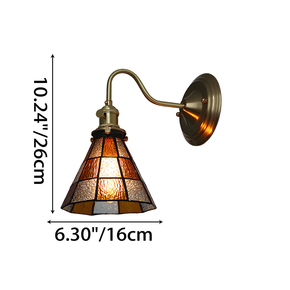 Wall Lamp Copper Glass 9.8 in Indoor Hallway Stairwell Accent Lighting Decorative Fixture | Thomler