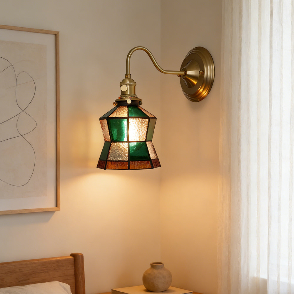Wall Lamp Glass Copper E27 40W Multicolour Hallway Study Art Deco Vintage Indoor Lighting Fixture | Thomler