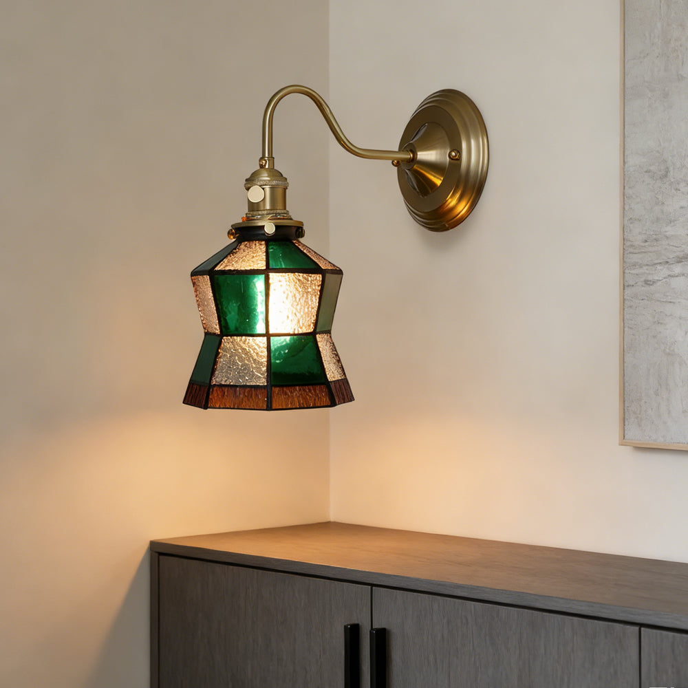 Wall Lamp Glass Copper E27 40W Multicolour Hallway Study Art Deco Vintage Indoor Lighting Fixture | Thomler