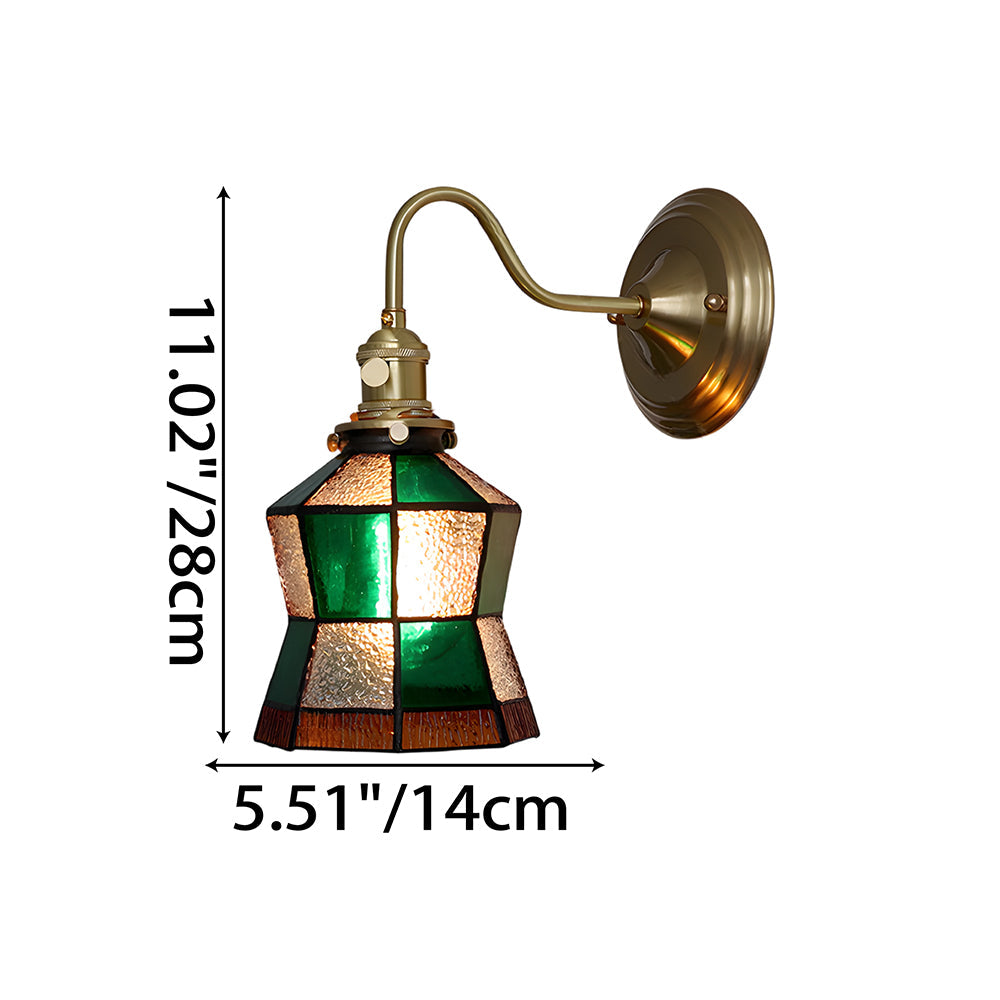 Wall Lamp Copper Glass 9.8 in Indoor Hallway Stairwell Accent Lighting Decorative Fixture | Thomler