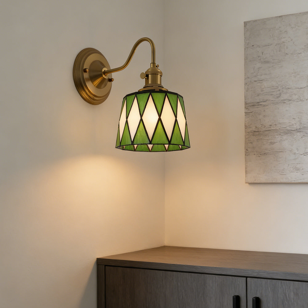 Wall Lamp Copper Glass 9.8 in Indoor Hallway Stairwell Accent Lighting Decorative Fixture | Thomler