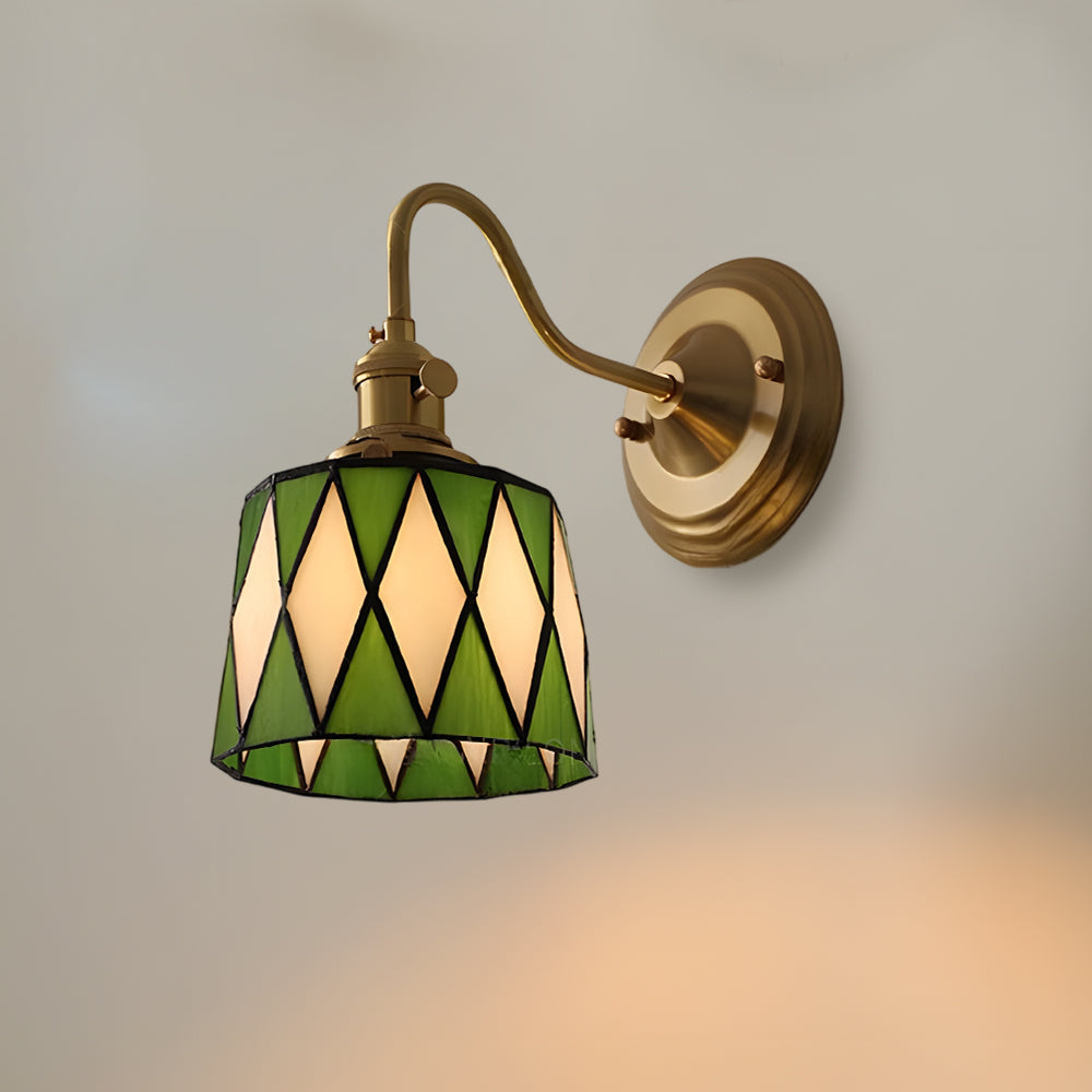 Wall Lamp Glass Copper E27 40W Multicolour Hallway Study Art Deco Vintage Indoor Lighting Fixture | Thomler