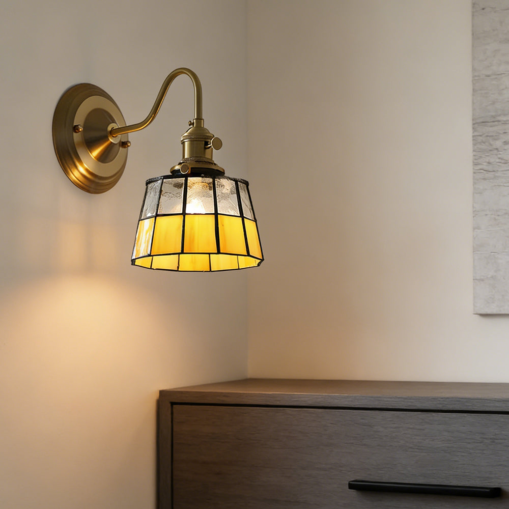 Wall Lamp Copper Glass 9.8 in Indoor Hallway Stairwell Accent Lighting Decorative Fixture | Thomler