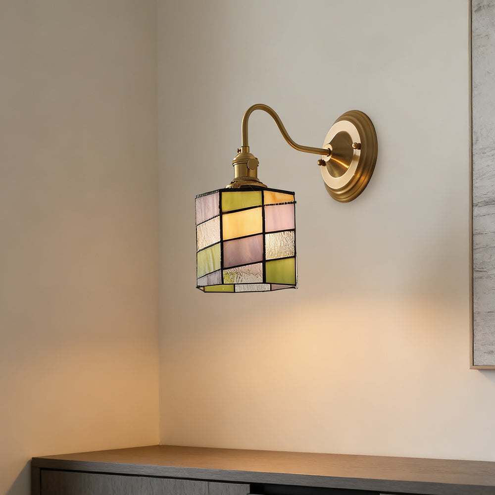 Wall Lamp Copper Glass 9.8 in Indoor Hallway Stairwell Accent Lighting Decorative Fixture | Thomler