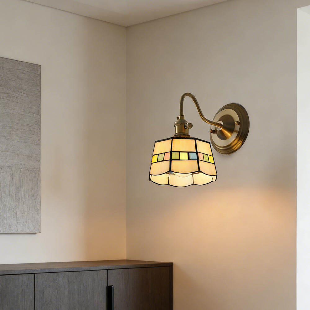 Wall Lamp Copper Glass 9.8 in Indoor Hallway Stairwell Accent Lighting Decorative Fixture | Thomler