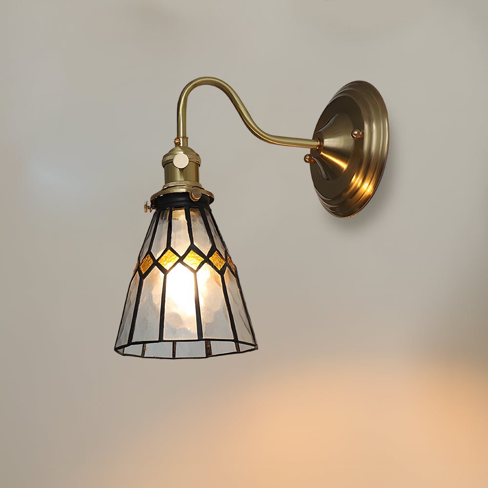 Wall Lamp Copper Glass 9.8 in Indoor Hallway Stairwell Accent Lighting Decorative Fixture | Thomler