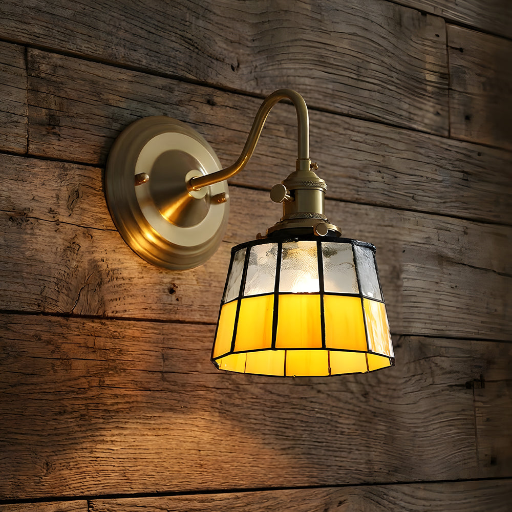 Wall Lamp Copper Glass 9.8 in Indoor Hallway Stairwell Accent Lighting Decorative Fixture | Thomler