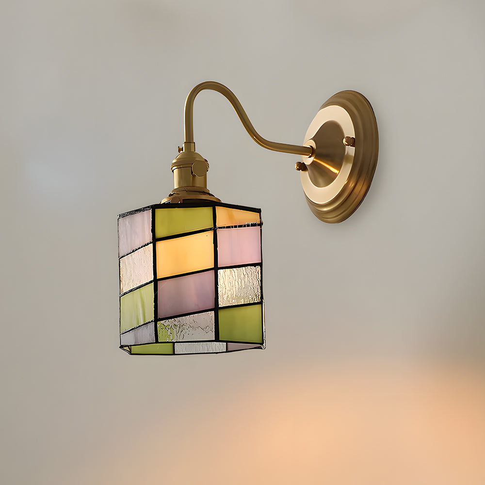 Wall Lamp Glass Copper E27 40W Multicolour Hallway Study Art Deco Vintage Indoor Lighting Fixture | Thomler