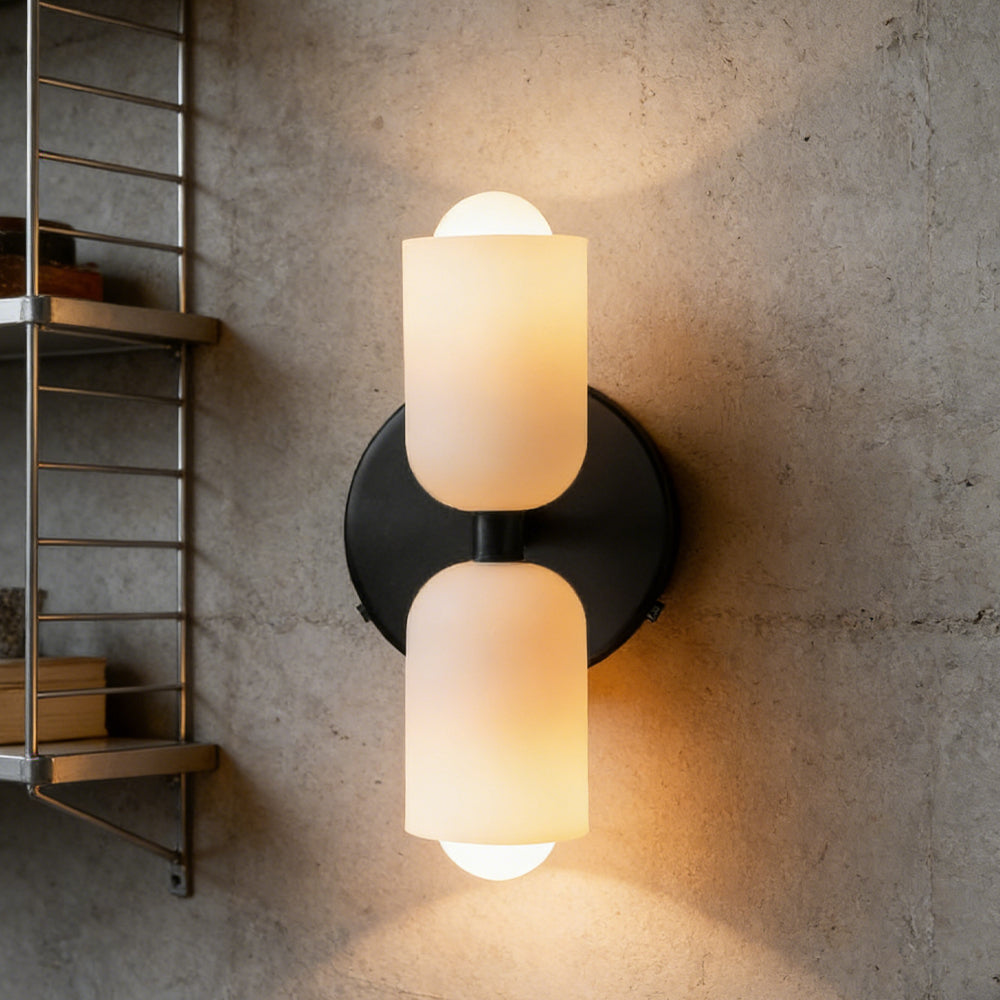 Wall Lamp Glass Double E14 25.5 cm French Retro Bedroom Hallway Bathroom Ambient Lighting Fixture | Thomler