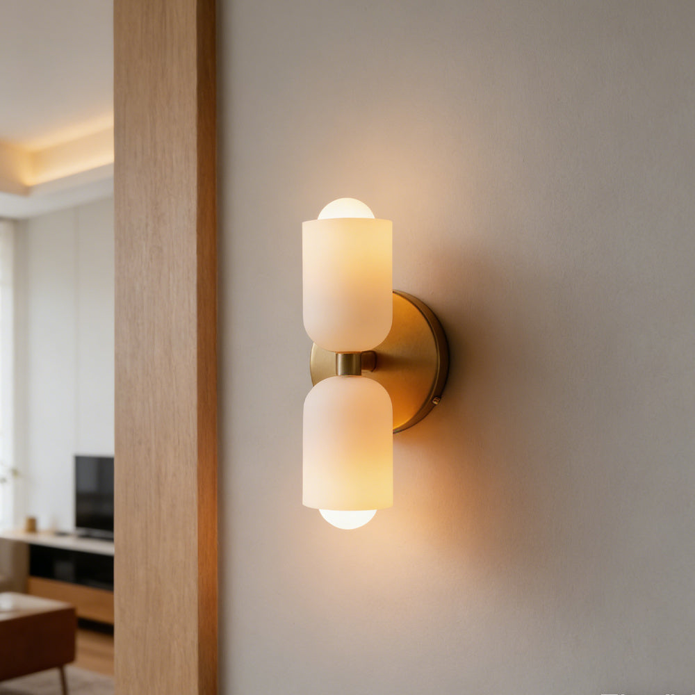 Wall Lamp Glass Double E14 25.5 cm French Retro Bedroom Hallway Bathroom Ambient Lighting Fixture | Thomler