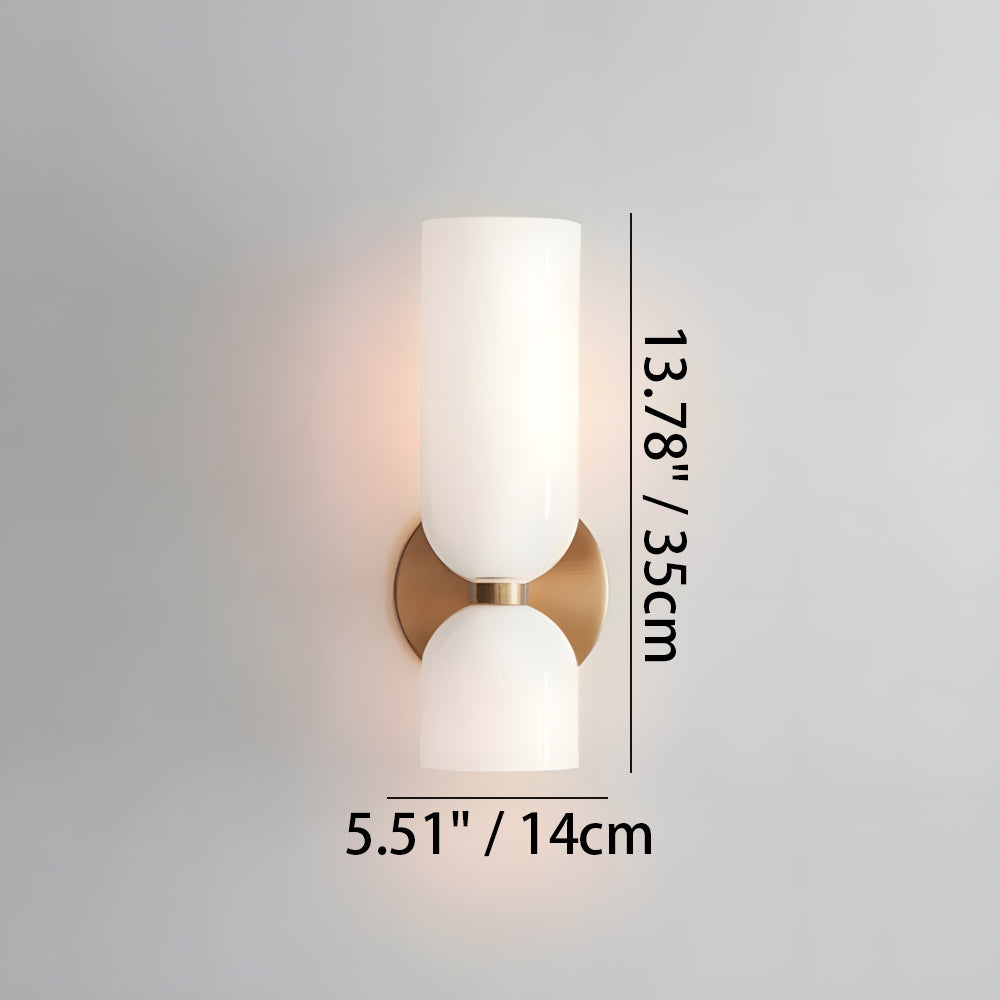 Wall Lamp Glass Double-Head 13.8 in Adjustable Indoor Reading Bedroom Hallway Lighting | Thomler