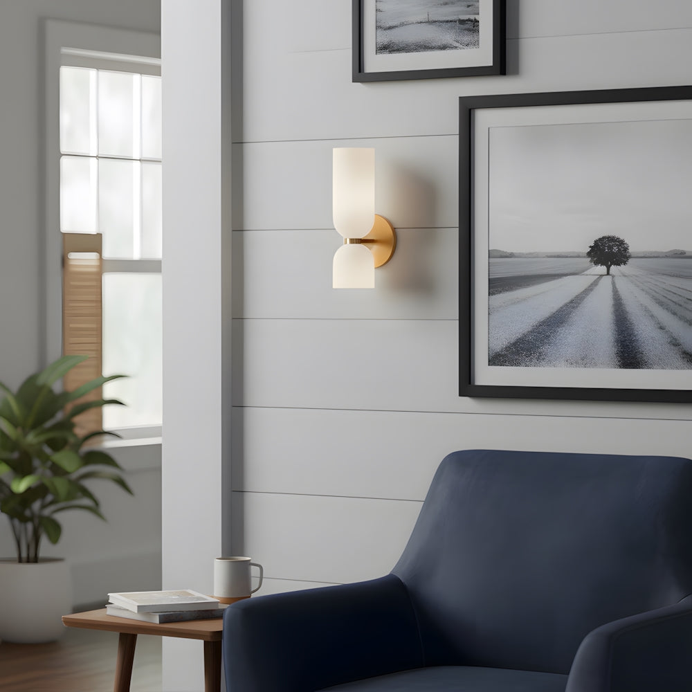 Wall Lamp Glass Double-Head 13.8 in Adjustable Indoor Reading Bedroom Hallway Lighting | Thomler