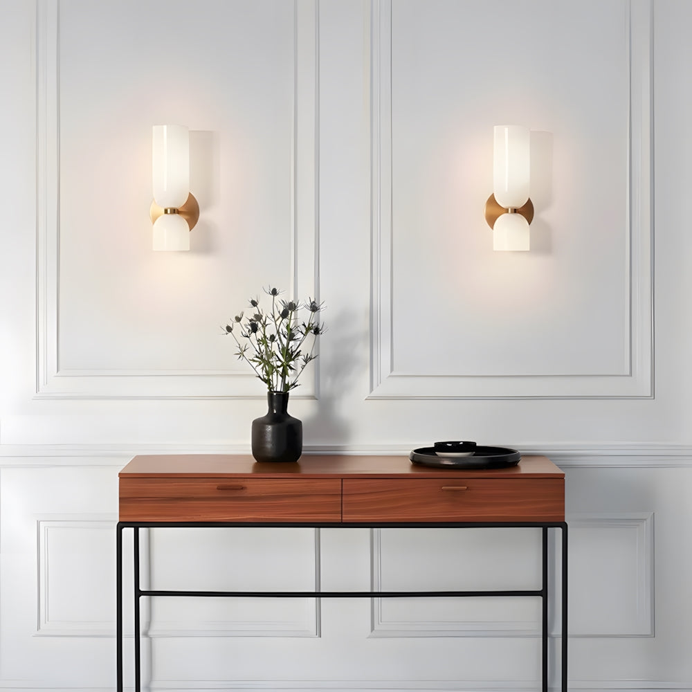 Wall Lamp Glass Double-Head 13.8 in Adjustable Indoor Reading Bedroom Hallway Lighting | Thomler