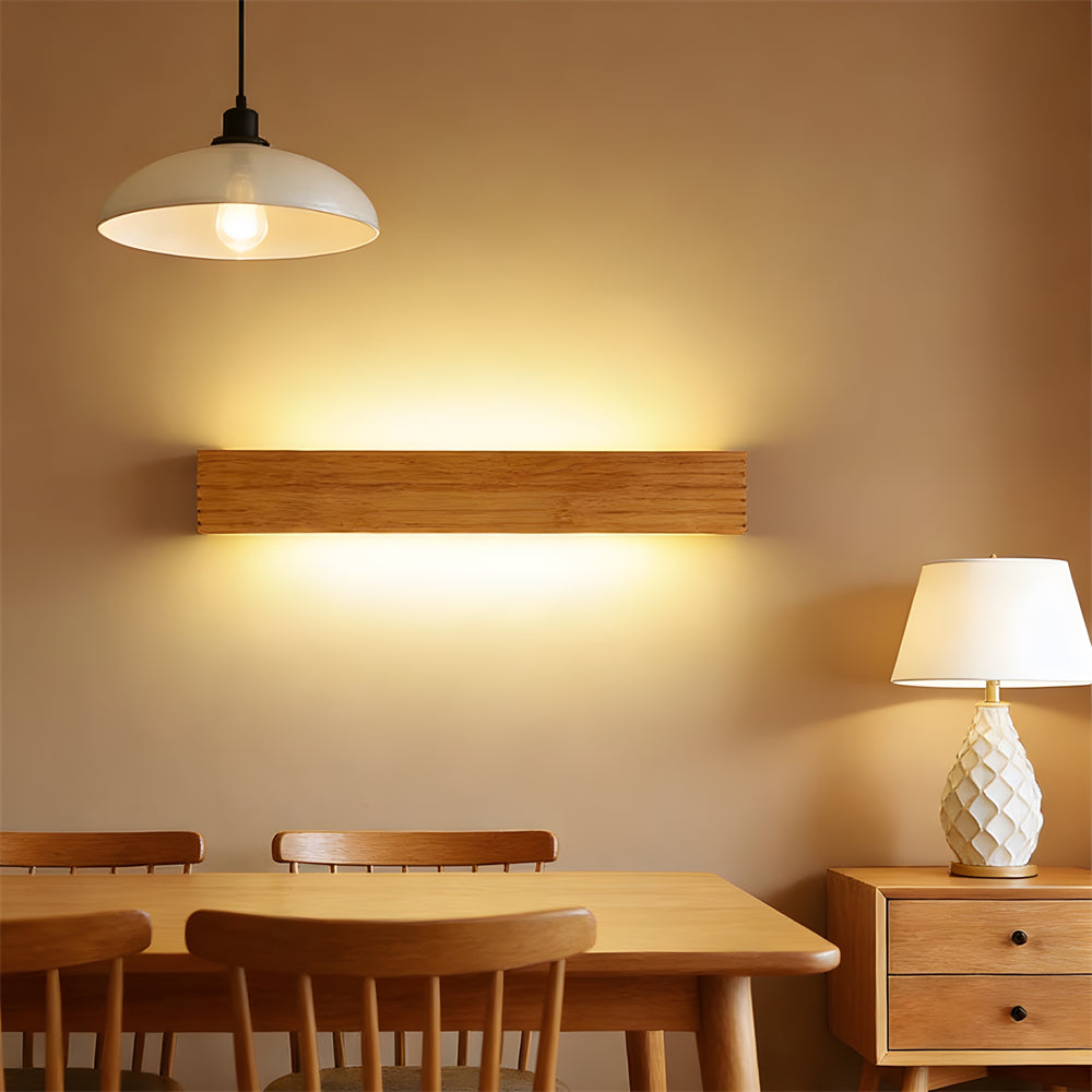 Wall Light Wood LED 13.8 in Indoor Bedroom Reading Minimalist Nordic Style Warm Lighting | Thomler