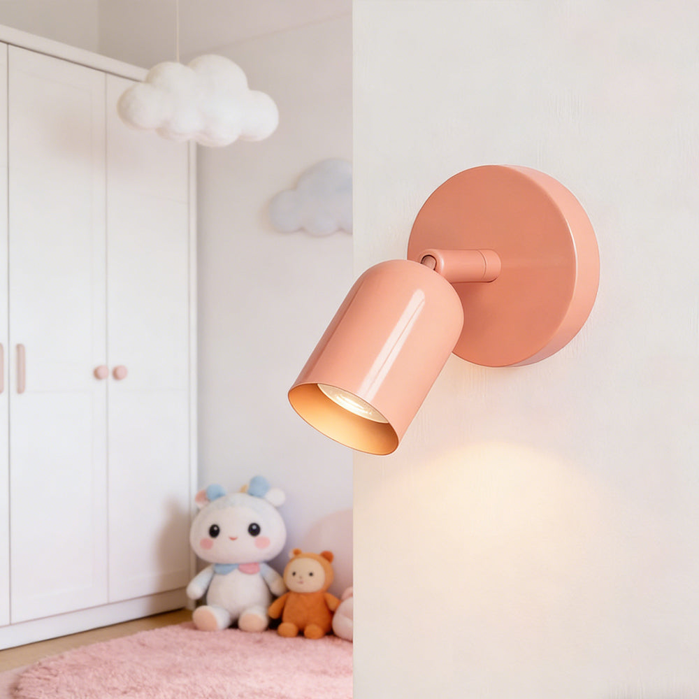 Wall Lamp Iron 12.0 cm Matte Pink Bedroom Hallway LED Reading Accent Light Modern Indoor Sconce | Thomler